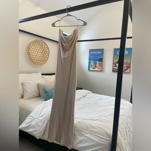 By Together satin strapless dress